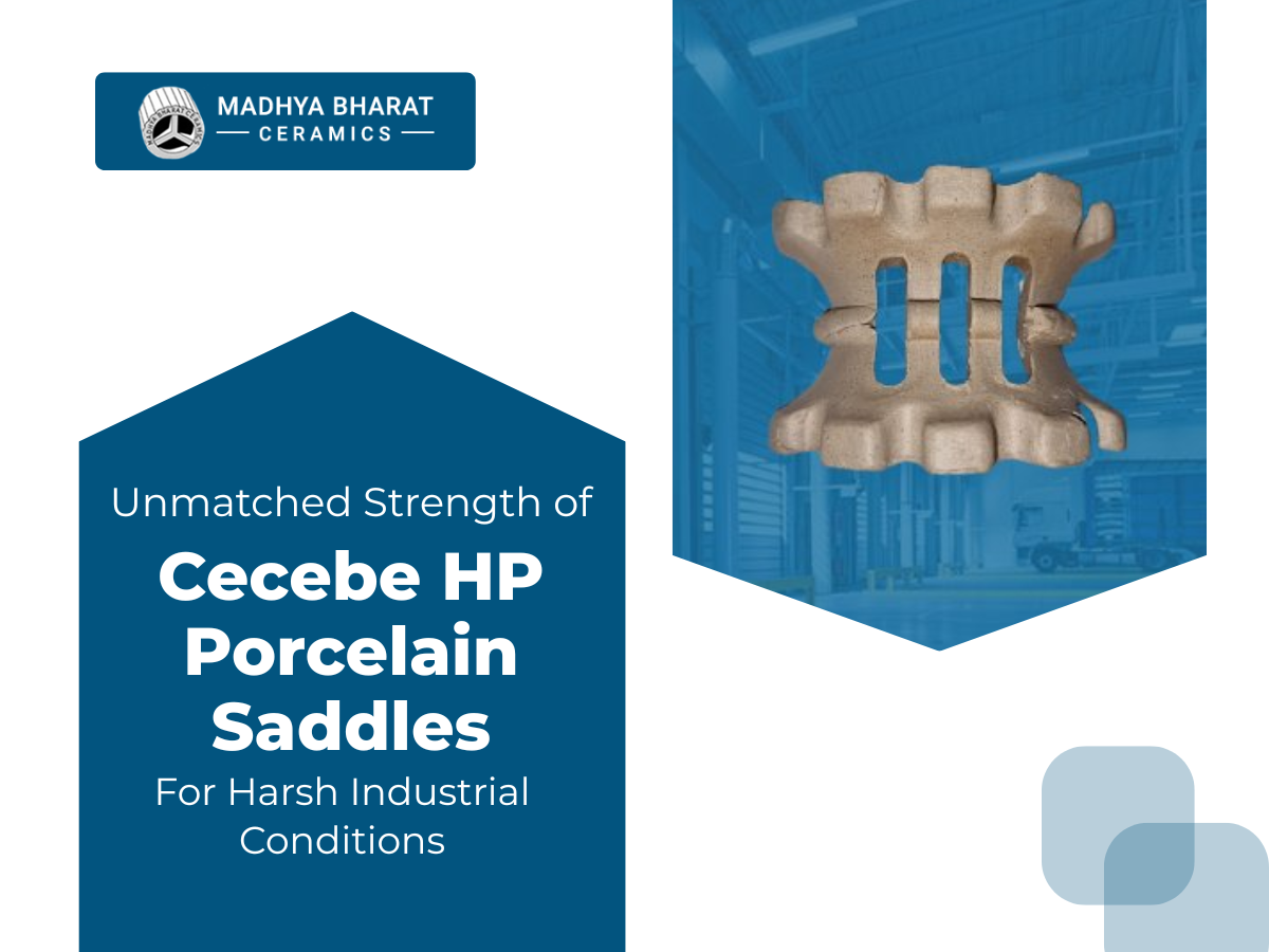 Cecebe HP porcelain saddles offering durable industrial tower packing with high strength and chemical resistance