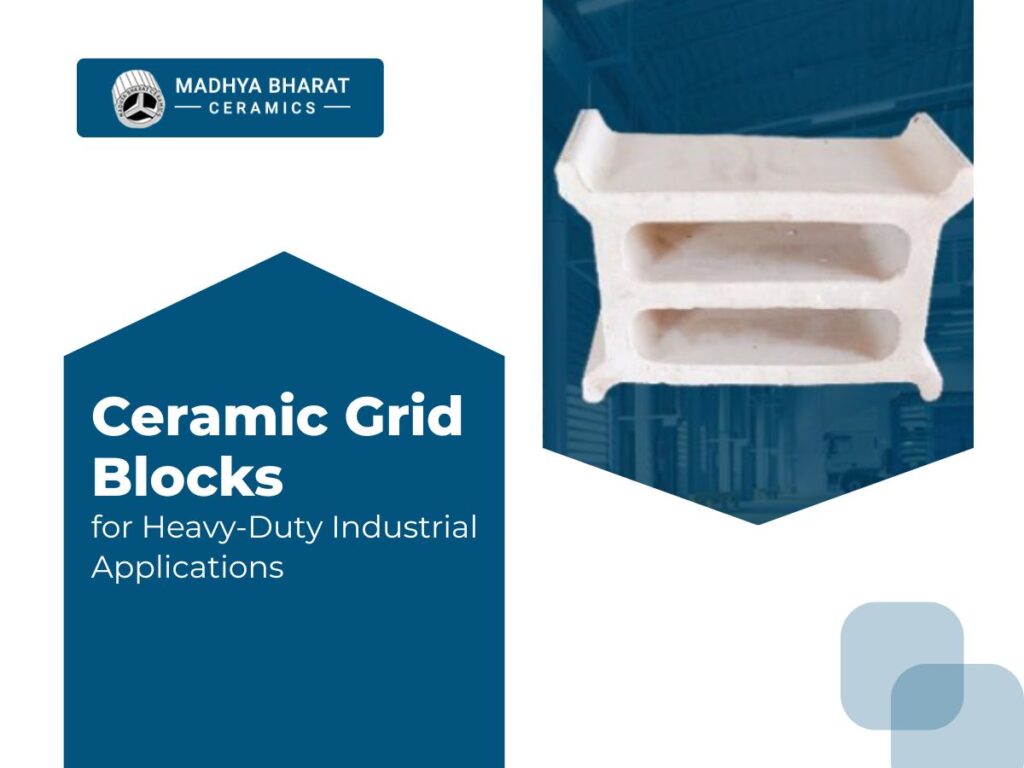 Ceramic grid blocks used for heavy-duty industrial load-bearing applications