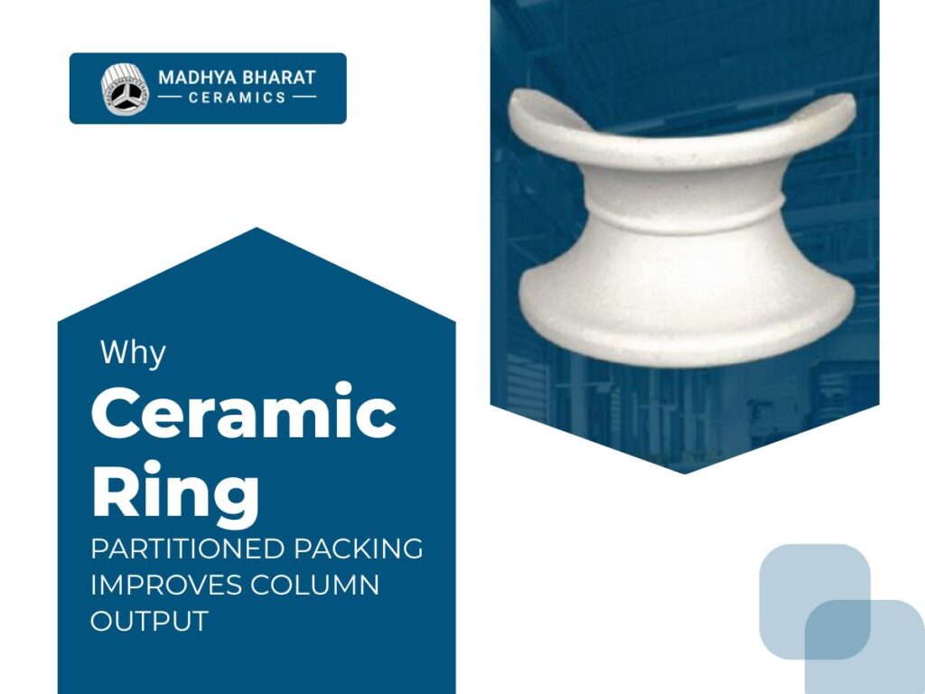 Ceramic ring packing used in packed columns for efficient gas liquid contact in chemical and industrial processes