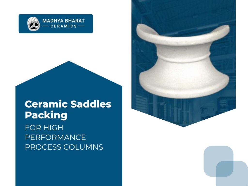 Ceramic saddles packing used in packed columns for efficient mass transfer in chemical and industrial processes