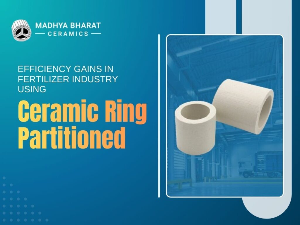 Ceramic ring partitioned packing used in fertilizer industry towers to improve mass transfer efficiency and chemical processing performance