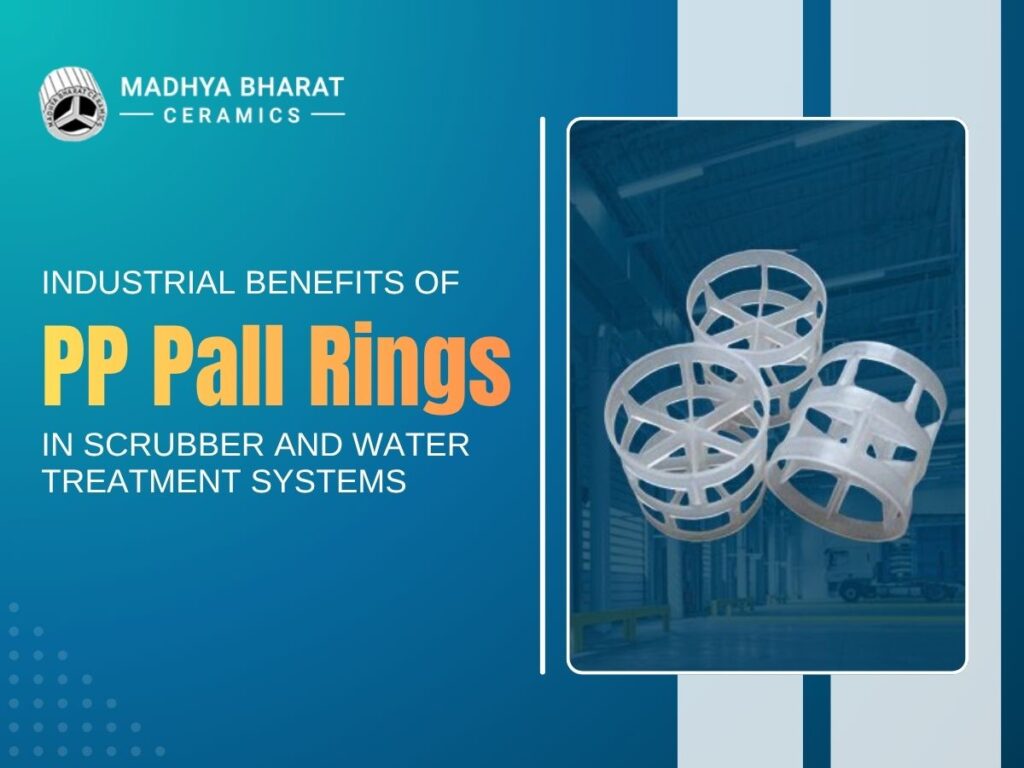 PP Pall Rings used in industrial scrubber and water treatment systems for efficient mass transfer and chemical processing