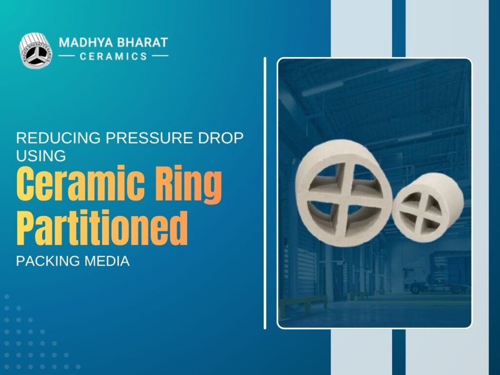 Ceramic Ring Partitioned packing media used in industrial towers to reduce pressure drop and improve mass transfer efficiency